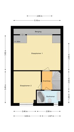 Plattegrond - Noordergaard 20, 3481 TZ Harmelen - Eerste verdieping.jpg